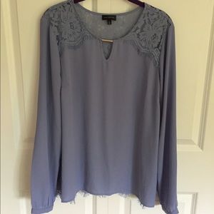 The Limited periwinkle blue lace blouse